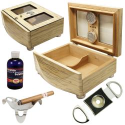 Cuban Crafters White Humidor and Cigar Accessories Set