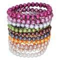 Multi-colored FW Potato Pearl 10-piece Elastic Bracelet Set (5-6 mm)