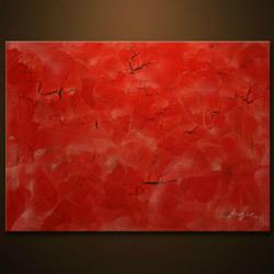 'Red Planet's Surface' Hand Painted Oil Canvas