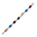 Collette Z Sterling Silver Oval-cut Multi-colored Cubic Zirconia Bracelet