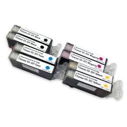Canon CLI-221 Black, Cyan, Magenta, Yellow (Remanufactured) (8-Pack)