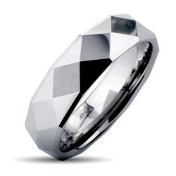 Tungsten Carbide Faceted High Polish Ring