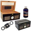 Cuban Crafters Bravo Negro Glass Humidor Set