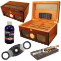 Cuban Crafters Bravo Dos Glass Humidor Set with Ashtray