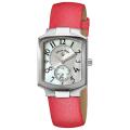 Philip Stein Women's 'Classic Tank' Pink Leather Strap Watch