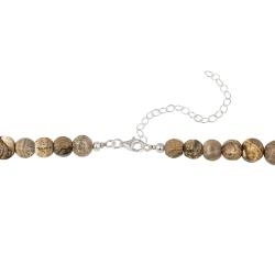 Stonique Creations Sterling Silver Graduating Picture Jasper Necklace