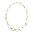 Two-tone Sterling Silver Diamond Accent Heart Link Necklace