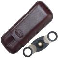 Cuban Crafters 2-Finger Leather Cigar Case Set