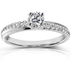 14k White Gold 3/5 ct TDW Certified Diamond Engagement Ring (F-G, I1)