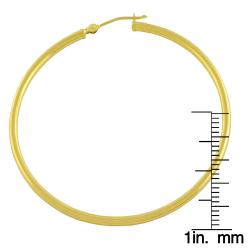 14k Yellow Gold Tube Hoop Earrings