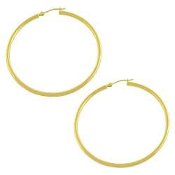14k Yellow Gold Tube Hoop Earrings