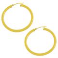 14k Yellow Gold Tube Hoop Earrings