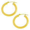 14k Yellow Gold Tube Hoop Earrings