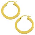 14k Yellow Gold Flat Hoop Earrings