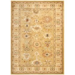 Oushak Gold/ Gold Powerloomed Rug (5'3 x 7'6)