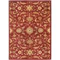 Oushak Red/ Gold Powerloomed Rug (5'3 x 7'6)