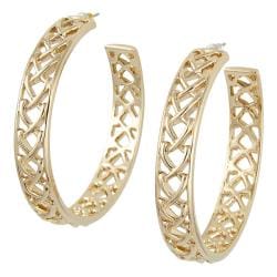 Michelle Monroe Goldtone Tungsten Braided Hoop Earrings