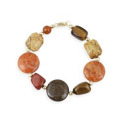 Stonique Creations Goldplated Multi-gemstone Bracelet
