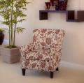 Tan Floral Accent Club Chair