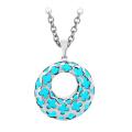 Inox Stainless Steel Aqua Clover Necklace