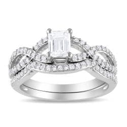 Miadora 14k White Gold 1ct TDW Diamond Ring Set (G-H, I1-I2)