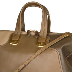 Fendi' Chameleon' Beige/ Taupe Tri-tone Leather Tote Bag