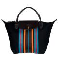 Longchamp 'Le Pliage' Small Striped Wool Tote Bag