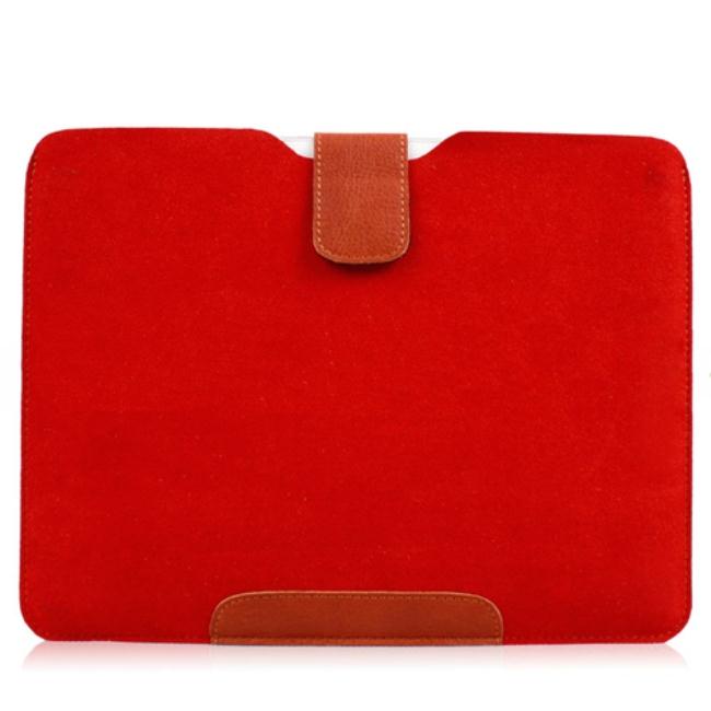 Kroo  Kindle Fire Red Leather/ Microfiber Case  