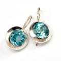 Sterling Silver Blue Topaz Earrings (India)