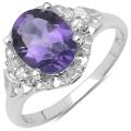 Sterling Silver Amethyst and White Topaz Ring (1 7/8ct TGW)