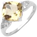 Malaika Sterling Silver Citrine and White Topaz Ring (2 1/10ct TGW)