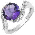 Sterling Silver Amethyst and White Topaz Ring (2 2/5ct TGW)