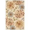 Handmade Blossom Beige Wool Rug (2'6 x 4')