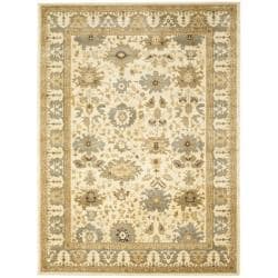 Oushak Cream/ Blue Powerloomed Rug (9'6 x 13')
