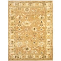 Oushak Light Brown/ Gold Powerloomed Rug (9'6 x 13')