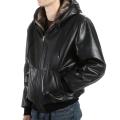 United Face Men's Reversible Hooded Lambskin Leather Jacket