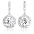 Collette Z Sterling Silver Clear Cubic Zirconia Dangle Earrings