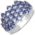 Sterling Silver Tanzanite Cluster Ring (2 4/5ct TGW)
