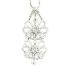 D'sire 18k White Gold 2 2/5ct TDW Diamond Pendant (G-H, VS1-VS2)