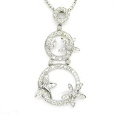 D'sire 18k White Gold 1 1/5ct TDW Diamond Pendant (G-H, VS1-VS2)