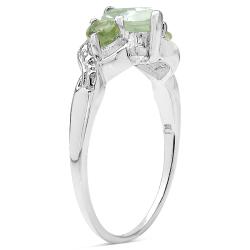 Sterling Silver Genuine Amethyst and Peridot Ring (1 2/5ct TGW)