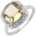 Sterling Silver Genuine Champagne Quartz and White Topaz Ring (2 1/2ct TGW)