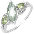 Sterling Silver Genuine Amethyst and Peridot Ring (1 2/5ct TGW)