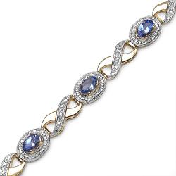 14k Goldplated and Silver Tanzanite Bracelet
