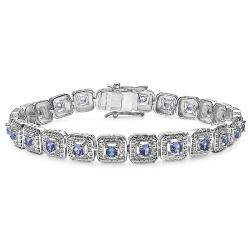 Malaika Sterling Silver Genuine Tanzanite Bracelet