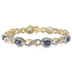 14k Goldplated and Silver Tanzanite Bracelet