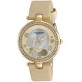 Akribos XXIV Women's Gold-tone Sunray/ Diamond Dial Quartz Strap Watch