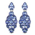 Sterling Silver Tanzanite Cluster Earrings (3 1/5ct TGW)