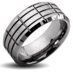 Tungsten Carbide Multi-grooved Beveled Edge Band Ring