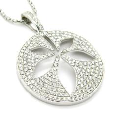 D'sire 14k White Gold 1 1/10ct TDW Diamond Pendant (G-H, VS1-VS2)